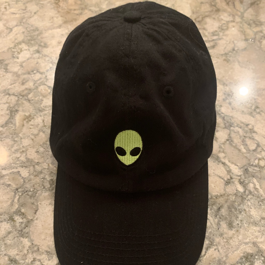 Good Condition! Black Hat With Alien Patch.